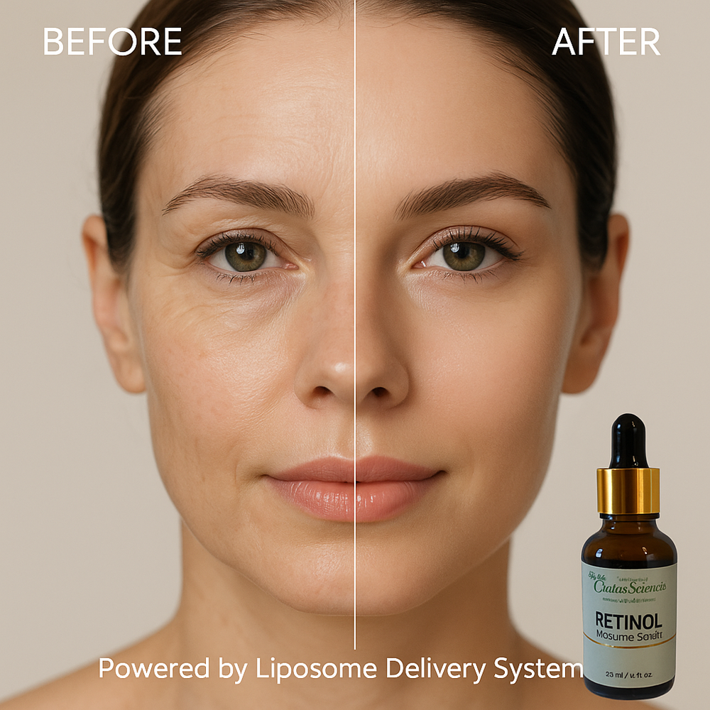 Before and after results using the Retinol Liposome delivery system